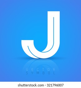 Vector graphic elegant font with sample text / symbol / alphabet / Letter J