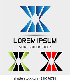 Vector graphic elegant font symbol alphabet Letter X logo