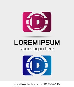 Vector graphic elegant font symbol alphabet Letter D icon 