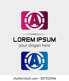 Vector graphic elegant font symbol alphabet Letter A icon
