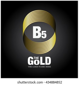 Vector graphic elegant gold logo and font . Symbol of money and business. Letter B and 5