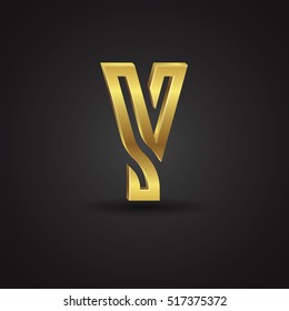 Vector graphic elegant golden font / Symbol