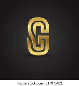 Vector graphic elegant golden font / Symbol