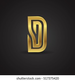 Vector graphic elegant golden font / Symbol