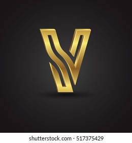 Vector graphic elegant golden font / Symbol