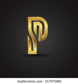 Vector graphic elegant golden font / Symbol
