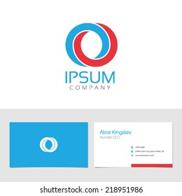 Vector graphic elegant impossible alphabet symbol / identity / business card in two colors / Letter O