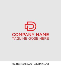 Vector graphic elegant impossible alphabet symbol  identity  business card  Letter D, Letter "D" logo monogram. Creative line art design. Eps8 Vector line logotype, Creative and Minimalist Letter D.