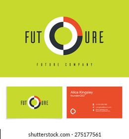 Vector graphic elegant impossible alphabet symbol. Identity, business card in two colors, Letter O.