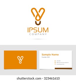 Vector graphic elegant impossible alphabet symbol / identity / business card in two colors / Letter Y