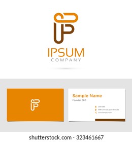 Vector graphic elegant impossible alphabet symbol / identity / business card in two colors / Letter F