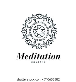 Vector graphic, elegant, line art symbol / Floral ornament