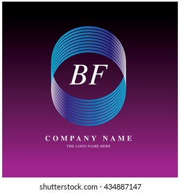 Vector graphic elegant logo and font . Symbol of business and finance. Letter B and F