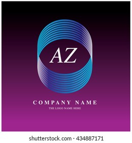 Vector graphic elegant logo and font . Symbol of business and finance. Letter A and Z