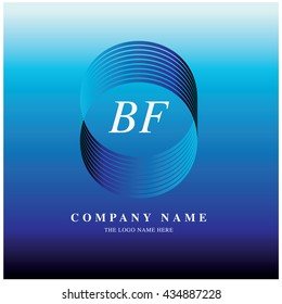 Vector graphic elegant logo and font . Symbol of business and finance. Letter B and F
