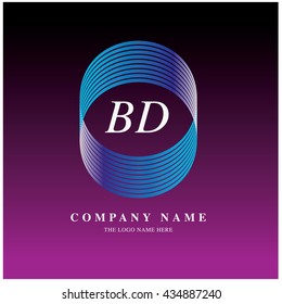 Vector graphic elegant logo and font . Symbol of business and finance. Letter B and D