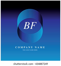 Vector graphic elegant logo and font . Symbol of business and finance. Letter B and F
