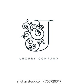 Vector graphic elegant logotype / Letter J