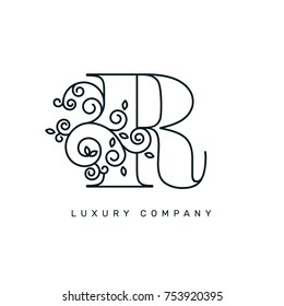 Vector graphic elegant logotype / Letter R