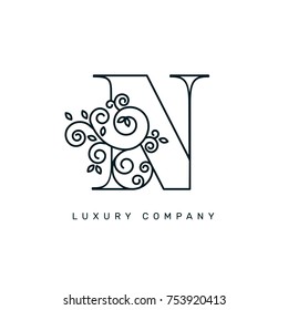 Vector graphic elegant logotype / Letter N