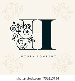 Vector graphic elegant logotype / Letter H