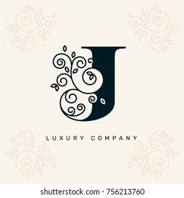 Vector graphic elegant logotype / Letter J