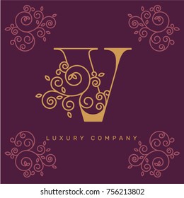 Vector graphic elegant logotype / Letter V