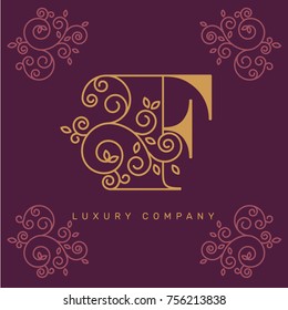 Vector graphic elegant logotype / Letter F