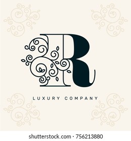 Vector graphic elegant logotype / Letter R