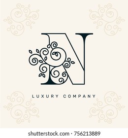 Vector graphic elegant logotype / Letter N