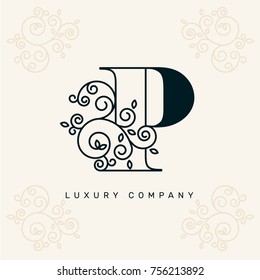 Vector graphic elegant logotype / Letter P