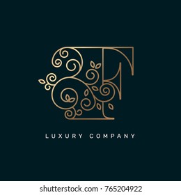 Vector graphic elegant logotype / Letter F