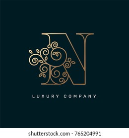 Vector graphic elegant logotype / Letter N