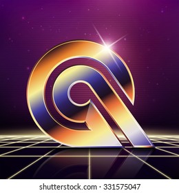 Vector graphic elegant metallic font / symbol / alphabet / Letter Q