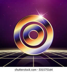 Vector graphic elegant metallic font / symbol / alphabet / Letter O