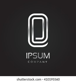 Vector graphic elegant silver font with sample text / symbol / alphabet / Letter O
