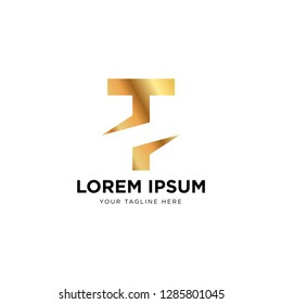 Vector graphic elegant silver and gold impossible font / symbol / alphabet / Letter t - Vector 