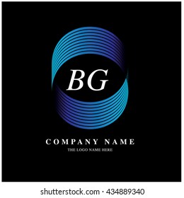 Vector graphic elegant and simple logo with font . Symbol of finance, business, industry and technology. Letter B and G