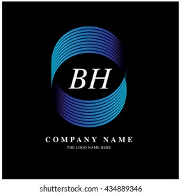 Vector graphic elegant and simple logo with font . Symbol of finance, business, industry and technology. Letter B and H
