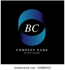 Vector graphic elegant and simple logo with font . Symbol of finance, business, industry and technology. Letter B and C