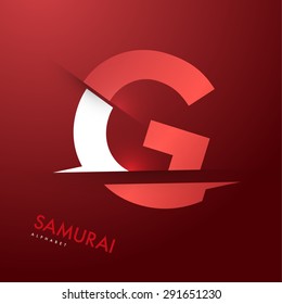 Vector graphic elegant and unique sliced alphabet - Letter G