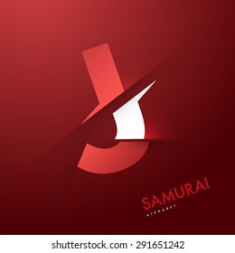 Vector graphic elegant and unique sliced alphabet - Letter J