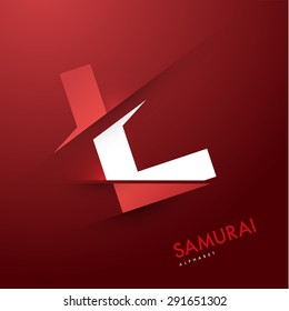 Vector graphic elegant and unique sliced alphabet - Letter L