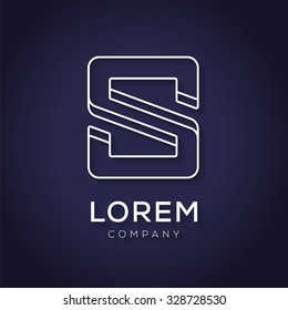 Vector graphic elegant white font  / symbol / alphabet / Letter S