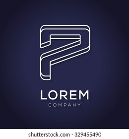 Vector graphic elegant white font / symbol / alphabet / number 7