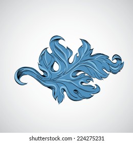 vector graphic element, classic floral vintage decoration in trendy style