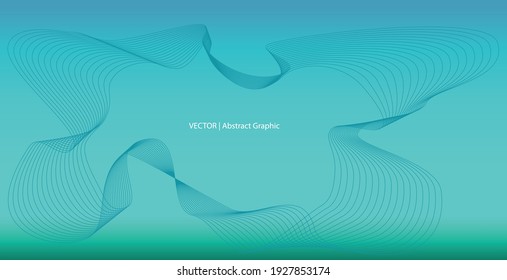 Vector graphic elements of abstract wavy parallel lines patterns using blend tool on colourful background 