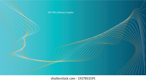 Vector graphic elements of abstract wavy parallel lines patterns using blend tool on colourful background 