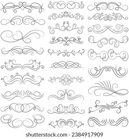 Vector graphic elements for design vector elements. Swirl elements decorative illustration