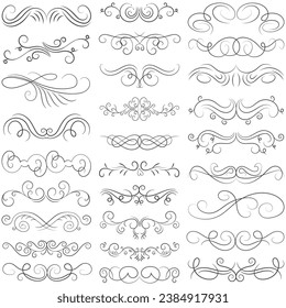 Vector graphic elements for design vector elements. Swirl elements decorative illustration